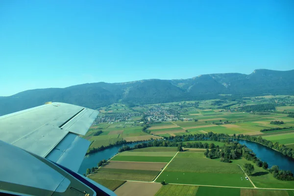 Švýcarská Fantastická Krajina Letadla 2020 — Stock fotografie