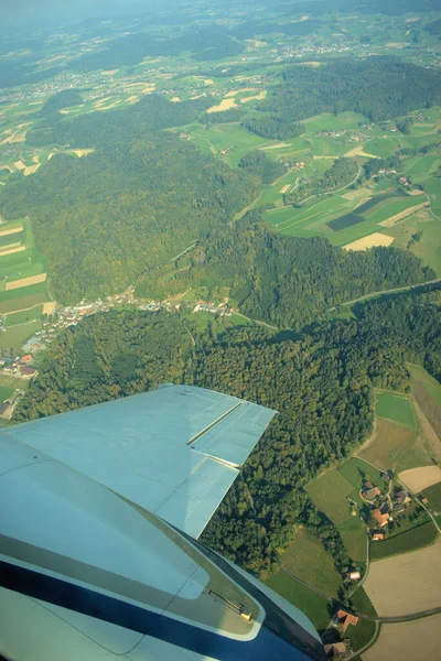 Švýcarská Fantastická Krajina Letadla 2020 — Stock fotografie