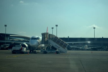 İsviçre uluslararası havayolları Airbus A320 İsviçre 'deki Zürih havaalanına park etmektedir.