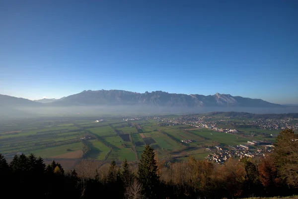 Vale Reno Liechtenstein Suíça Visto Planken 2020 — Fotografia de Stock