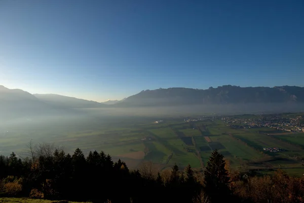 Vale Reno Liechtenstein Suíça Visto Planken 2020 — Fotografia de Stock