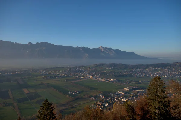 Vale Reno Liechtenstein Suíça Visto Planken 2020 — Fotografia de Stock