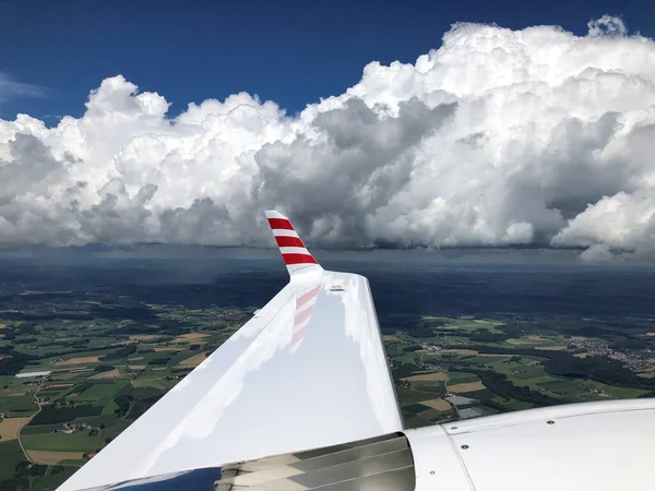 Cloud Panorama Během Letu Nad Švýcarskem 2020 — Stock fotografie