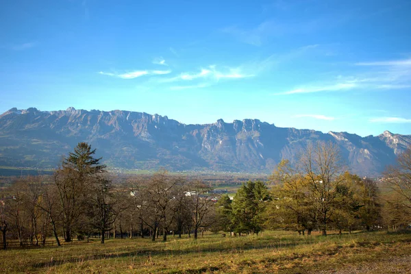 Vue Sur Vallée Rhin Schaan Liechtenstein 2020 — Photo