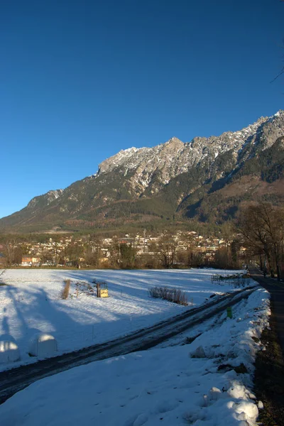 Vinterlandskap Vaduz Liechtenstein 2020 — Stockfoto