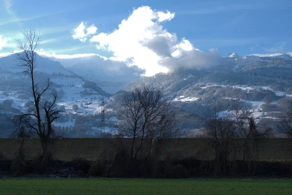 Beautiful Landscape Cold Day Schaan Liechtenstein 2020 — Stock Photo, Image