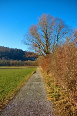 İsviçre 'nin Oberriet şehrinde bir kış günü 11: 2021' de görkemli bir kırsal bölge