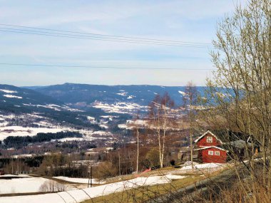 Norveç, Lillehammer yakınlarındaki Faberg 'den doğal manzara 19.4.2019