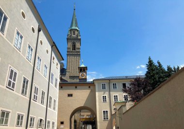 Avusturya 'nın Salzburg şehrindeki kutsal bir kilisenin kulesi 10.6.2018