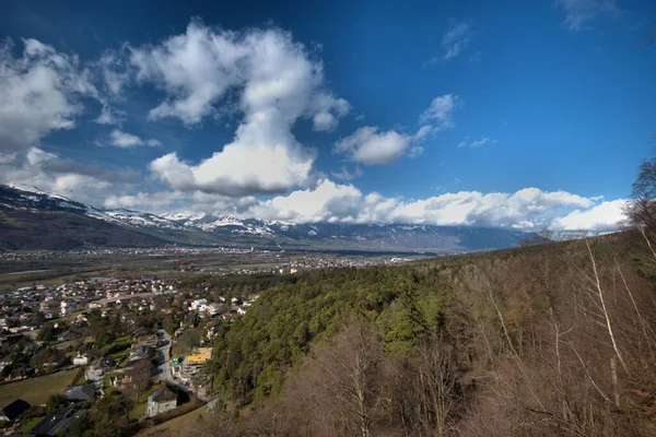 Traumhafter Blick Über Das Rheintal Und Die Schweizer Alpen Von — Stockfoto