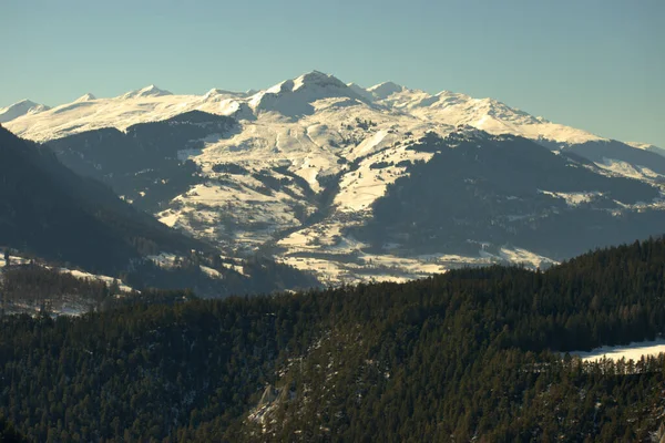 Απίστευτα Λευκά Βουνά Χειμώνα Κοντά Στο Flims Στην Ελβετία 2021 — Φωτογραφία Αρχείου