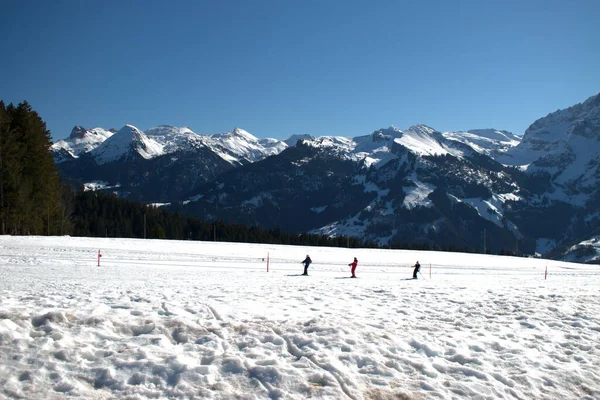 Alpine Winter Scenery Amden Switzerland 2021 — Stock Photo, Image