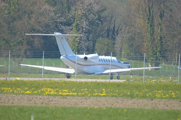 Cessna Citation 525 Flygplan Väntar Starttillstånd Flygplatsen Saint Gallen Altenrhein — Stockfoto