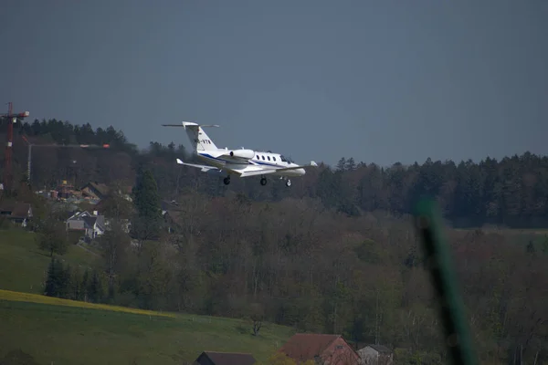 Cessna 525 Citation Jet Vliegtuig Weg Naar Internationale Luchthaven Zürich — Stockfoto