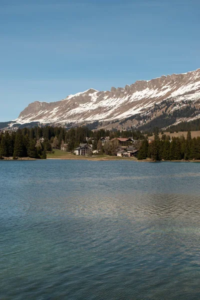 Sviçre Lenzerheide Yakınlarındaki Bir Dağlık Bölgede Majestic Heidsee 2021 — Stok fotoğraf