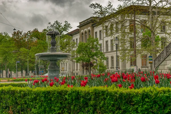 Sviçre Winterthur Şehrindeki Bir Çeşmeye Sıçrattı — Stok fotoğraf