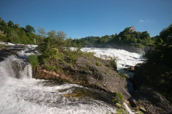Wodospady Renu Największe Europie Wodospady Położone Pobliżu Schaffhausen Szwajcarii 2021 — Zdjęcie stockowe