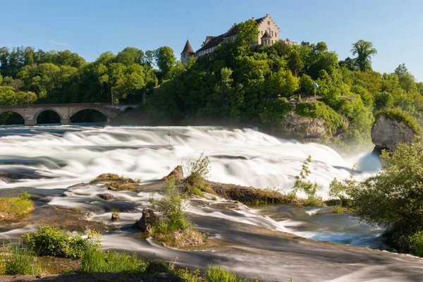 Wodospady Renu Największe Europie Wodospady Położone Pobliżu Schaffhausen Szwajcarii 2021 — Zdjęcie stockowe