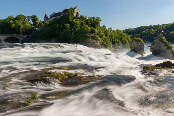 Падіння Рейну Найбільші Водоспади Європи Розташовані Поблизу Шаффгаузена Швейцарії 2021 — стокове фото
