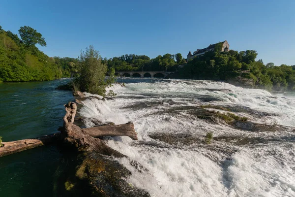 Wodospady Renu Największe Europie Wodospady Położone Pobliżu Schaffhausen Szwajcarii 2021 — Zdjęcie stockowe