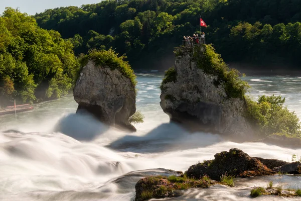 Неймовірні Чудові Паводки Найбільші Європі Біля Шаффгаузена Швейцарія 2021 Року — стокове фото