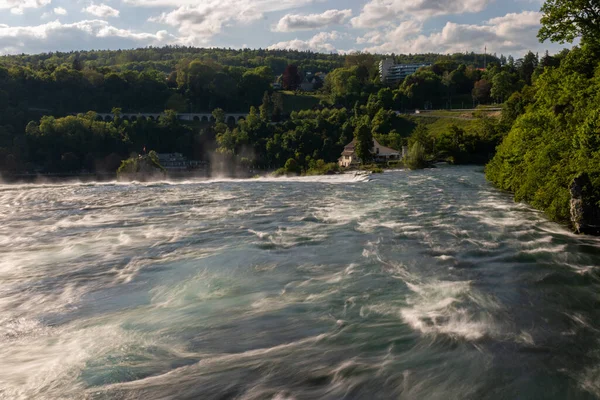 Unglaublich Schöne Rheinfälle Die Größten Europas Bei Schaffhausen Der Schweiz — Stockfoto