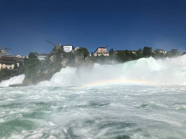 Reno Bonito Incrível Cai Que São Maiores Europa Perto Schaffhausen — Fotografia de Stock