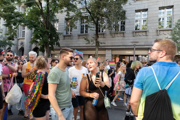 Zurich Suíça Setembro 2021 Manifestantes Pacíficos Que Manifestam Pelos Direitos — Fotografia de Stock