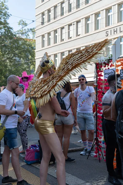 Zurich Suíça Setembro 2021 Manifestantes Pacíficos Que Manifestam Pelos Direitos — Fotografia de Stock