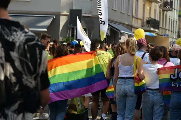 Zurich Switzerland September 2021 Békés Tüntetők Tüntetnek Melegek Leszbikusok Jogaiért — Stock Fotó