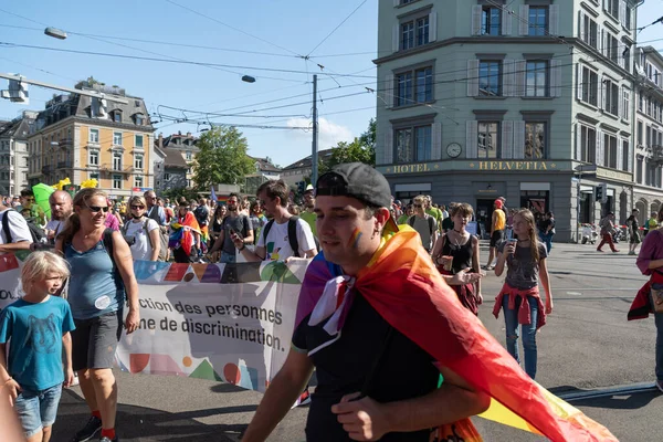 Curich Švýcarsko Září 2021 Mírumilovní Demonstranti Demonstrující Práva Homosexuálů Lesbiček — Stock fotografie