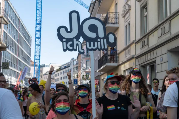 Zurich Switzerland September 2021 Városközpontban Tüntetők Egy Üzenettel Tartják Táblájukat — Stock Fotó