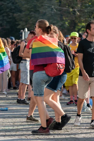 Цюрих Швейцария Сентября 2021 Мирные Протестующие Права Геев Лесбиянок Центре — стоковое фото