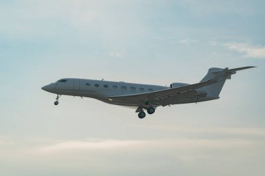 Zürih, İsviçre, 22 Ocak 2026 N-628TS Gulfstream G650ER uçağı, Davos 'taki dünya ekonomik forumu sırasında çok sisli bir günde 14. piste iniyor.