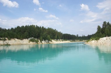 Güzel su ve çevresinde yeşil ağaçlar