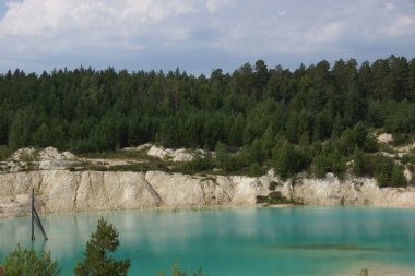 Güzel su ve çevresinde yeşil ağaçlar
