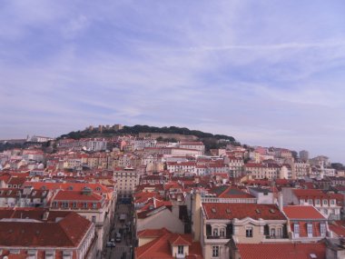 Güzel panoramik Lizbon çatılarda, İspanya