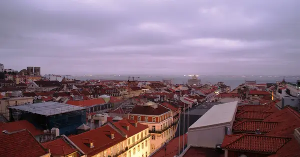 Telhado de Lisboa, vista de cima — Fotografia de Stock