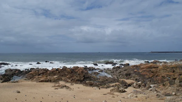 Rivière Duero et océan Atlantique à Porto, Portugal — Photo