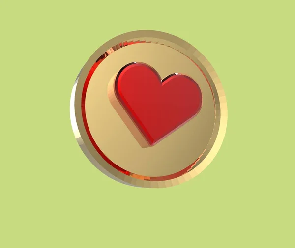 Rendering Love Icon Social Media — Stock Photo, Image