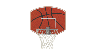 Beyaz arka planda izole edilmiş bir basketbol topunun üç boyutlu çizimi