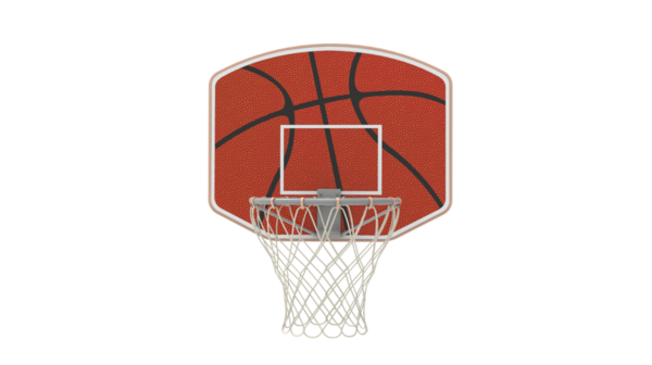 Beyaz arka planda izole edilmiş bir basketbol topunun üç boyutlu çizimi