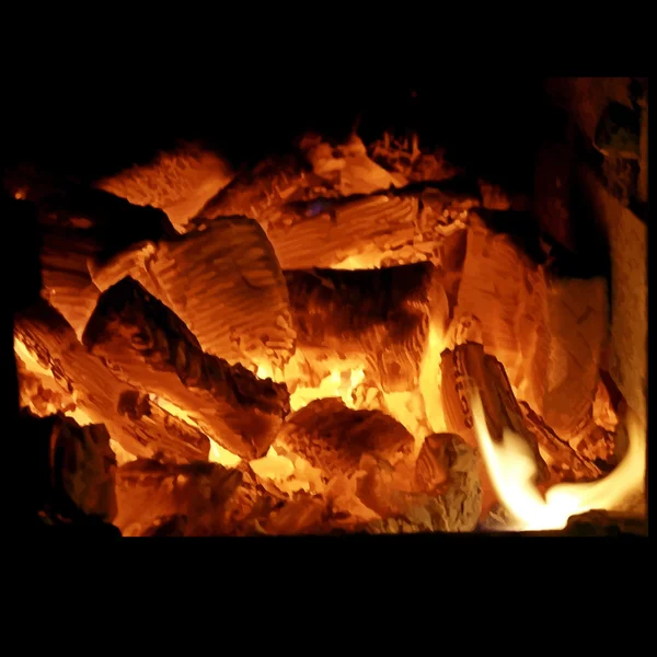 燃烧着的煤 — 图库矢量图片