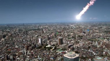 Asteroitler yoğun nüfuslu bir şehre düşer..