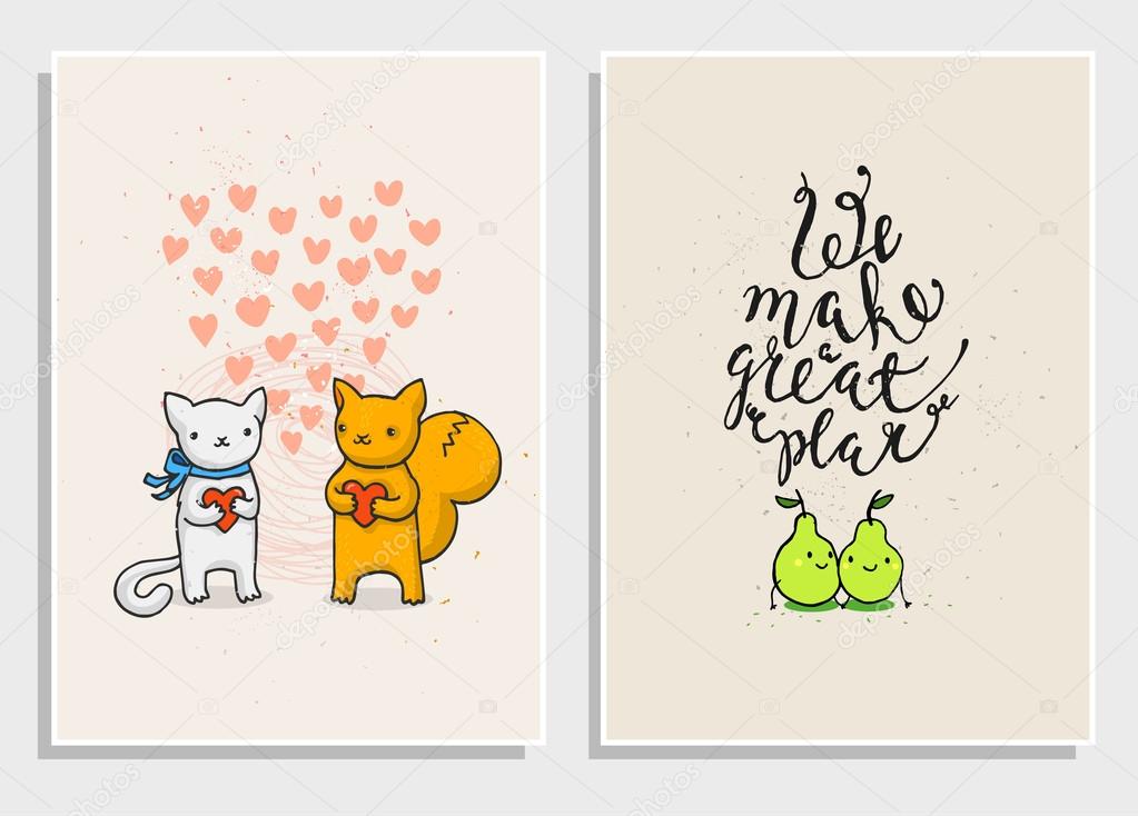 Posters with funny phrases about love