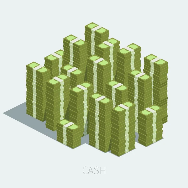 Big pile of cash — Stock Vector