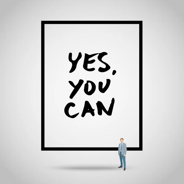 Yes, you can inspirational quote — Stockvector