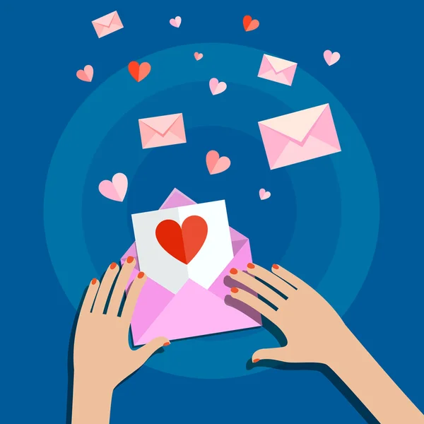 Amour e-mails pour la Saint Valentin — Image vectorielle