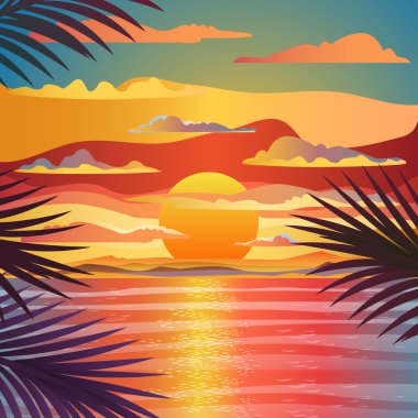 Deniz günbatımı manzara.