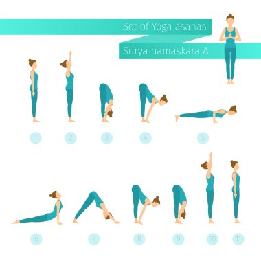 Vector yoga set in flat style.  clipart
